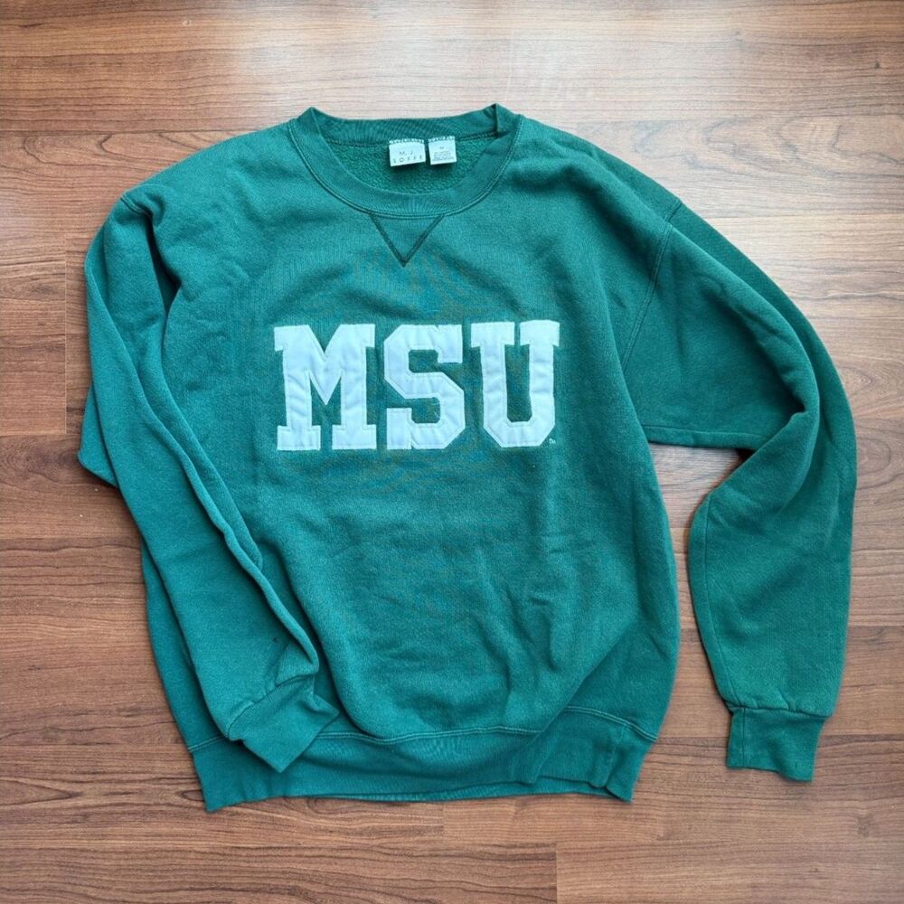 Vintage 90s M.J. Soffe Michigan State University Crewneck Sweatshirt Sz M